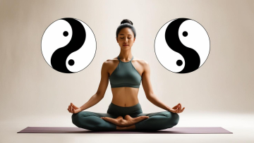 yin yang yoga und Meditation reales foto